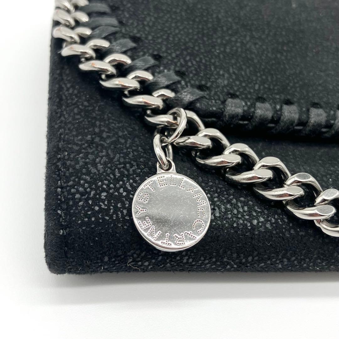 ステラマッカートニー　ファラベラ ロゴチャーム　二つ折り財布　ブラック