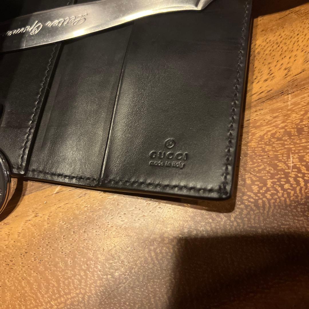 【超美品】GUCCI ６連キーケース　インターロッキング　GGシマレザーブラック