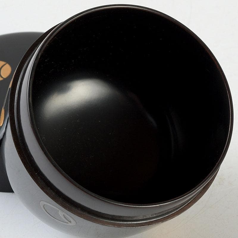 茶道具　塗師　幸悦作　つぼつぼ蒔絵　中棗　共箱　V　9389