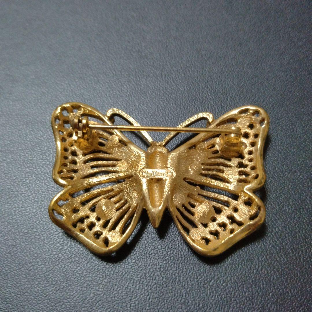 Christian Dior　蝶のブローチ　ヴィンテージ　フィリグリーデザイン