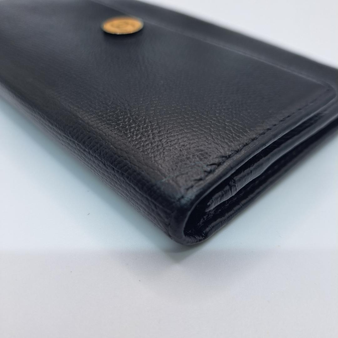 レア　CHANEL　ココボタン　コンパクト　ブラック　 二つ折り財布　財布