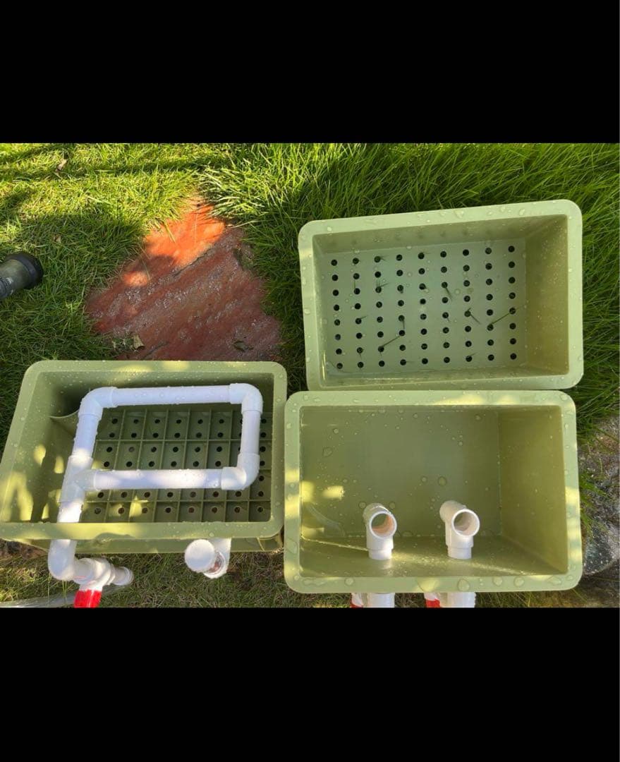 2種以上高性能濾過材2段付き　池水槽用万能ろ過フィルター　濾過槽外部式濾過器装置