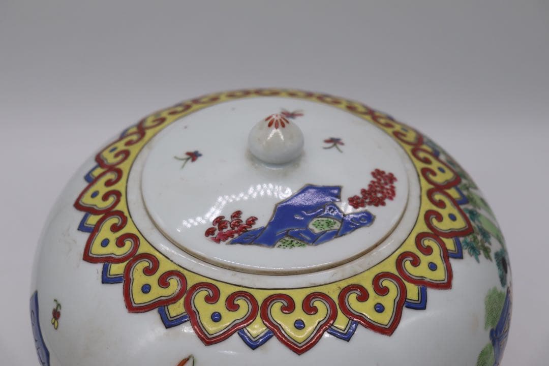 中国　粉彩　唐子　大壺　送料込み250423