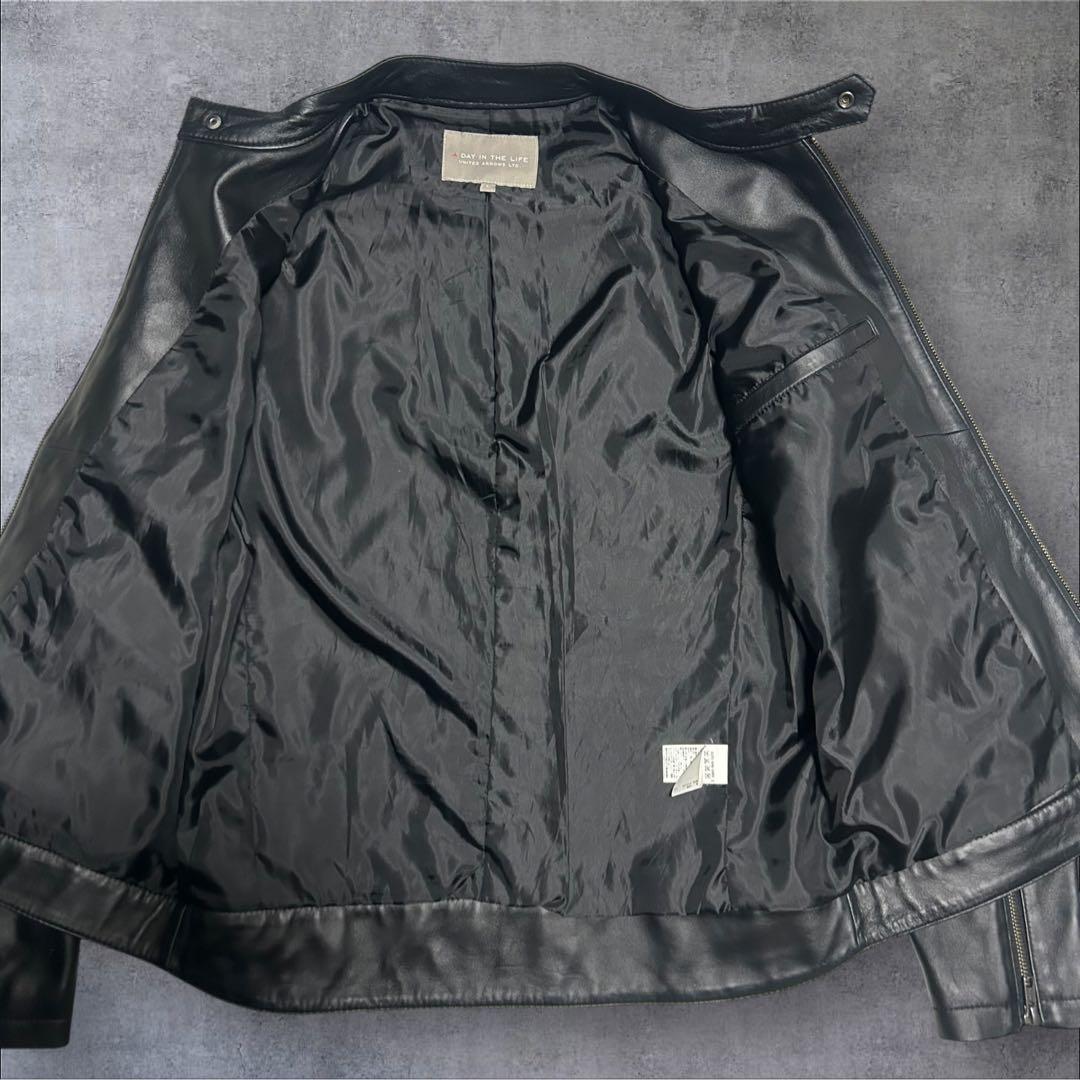 【美品】UNITED ARROWS 　シングルライダース　ゴートレザー　L 黒