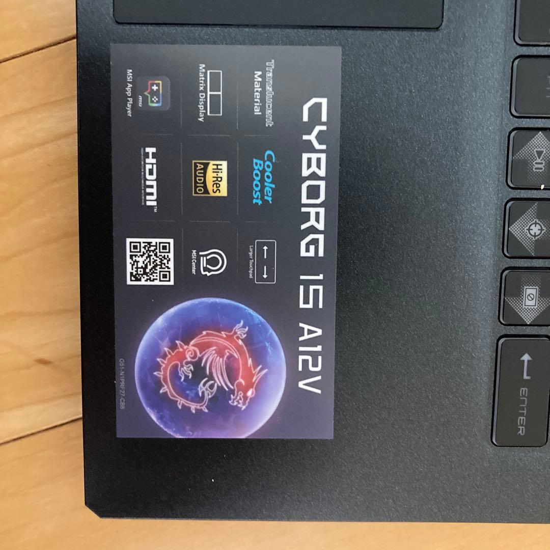 T*o様 MSI Cyborg 15 A12VF ゲーミングPC&カバー付き