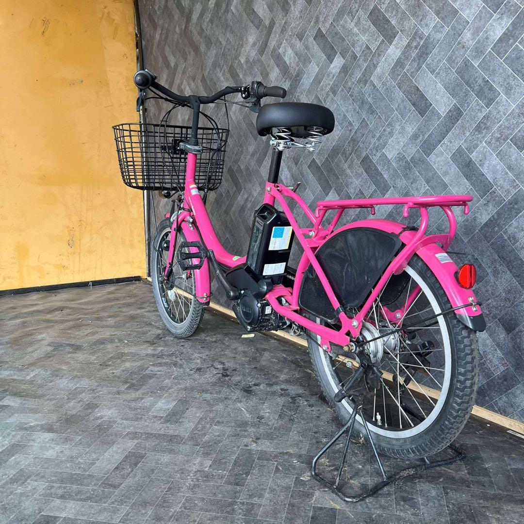 ぽむぽむピンク 電動アシスト自転車 前バスケット付き