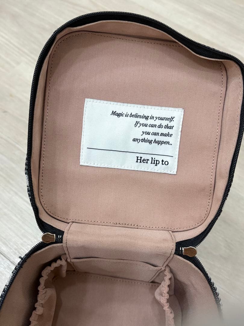 バッグ herlipto HLT Jacquard Vanity Bag silver