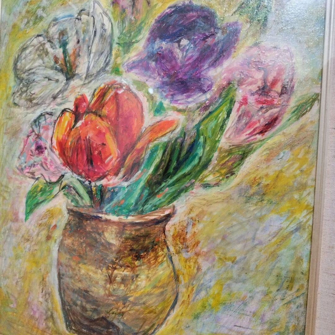 油絵　花　S.Kurita