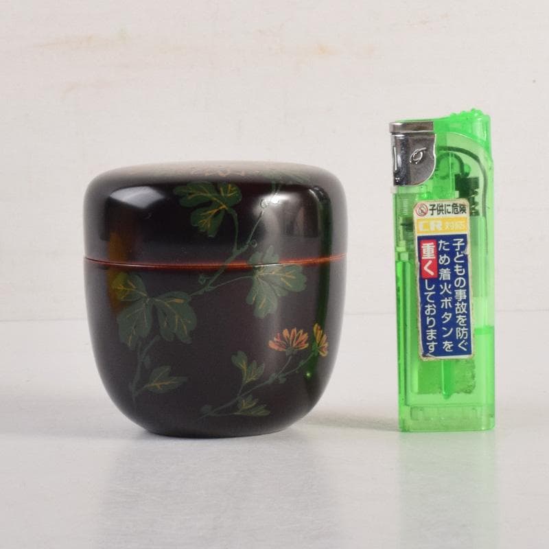 茶道具　瑛斎作　菊蒔絵　中棗　共箱　V　8321