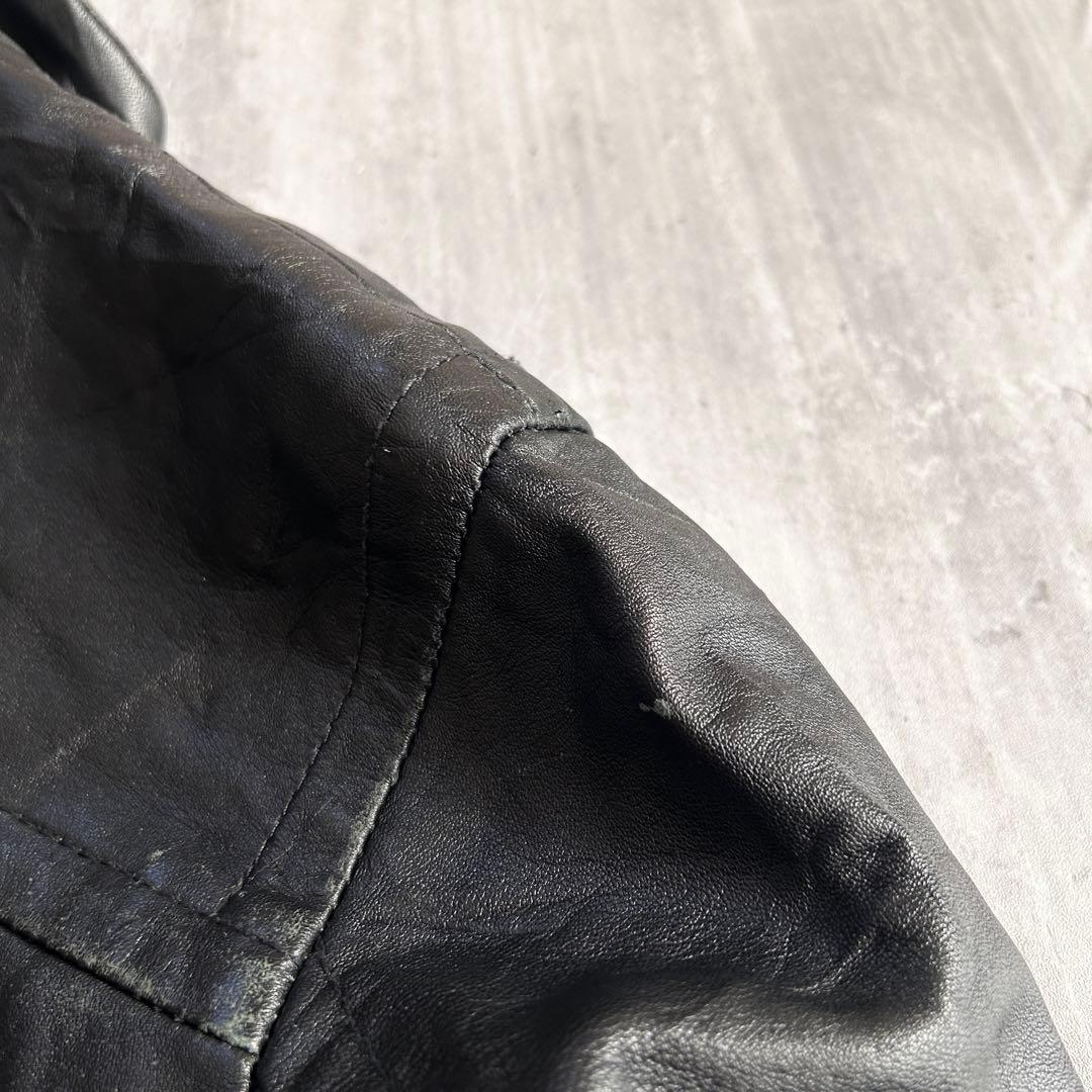 O445 Aviatrix 本革 9P ギミック レザージャケット 短丈 M 黒