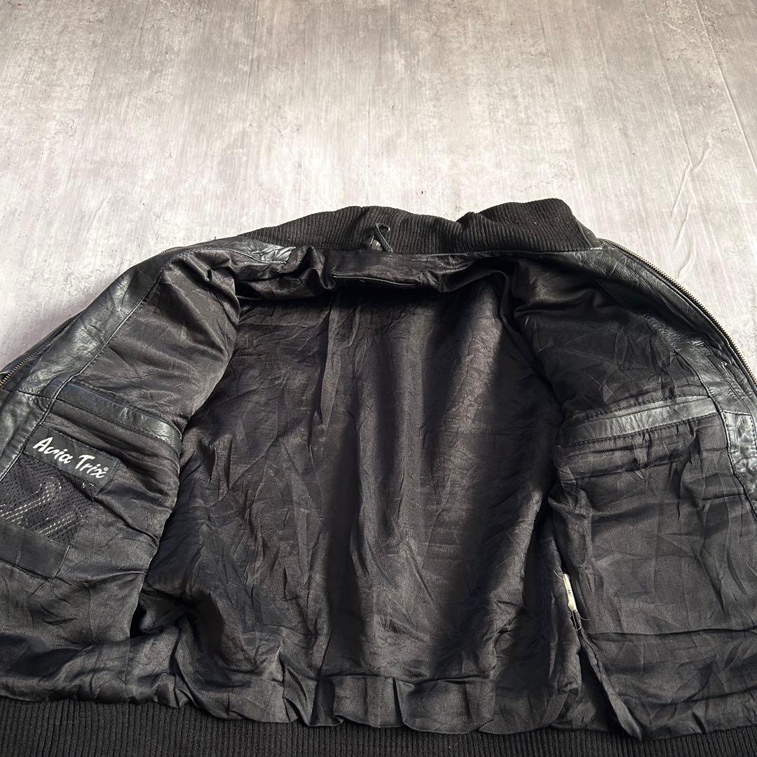 O445 Aviatrix 本革 9P ギミック レザージャケット 短丈 M 黒