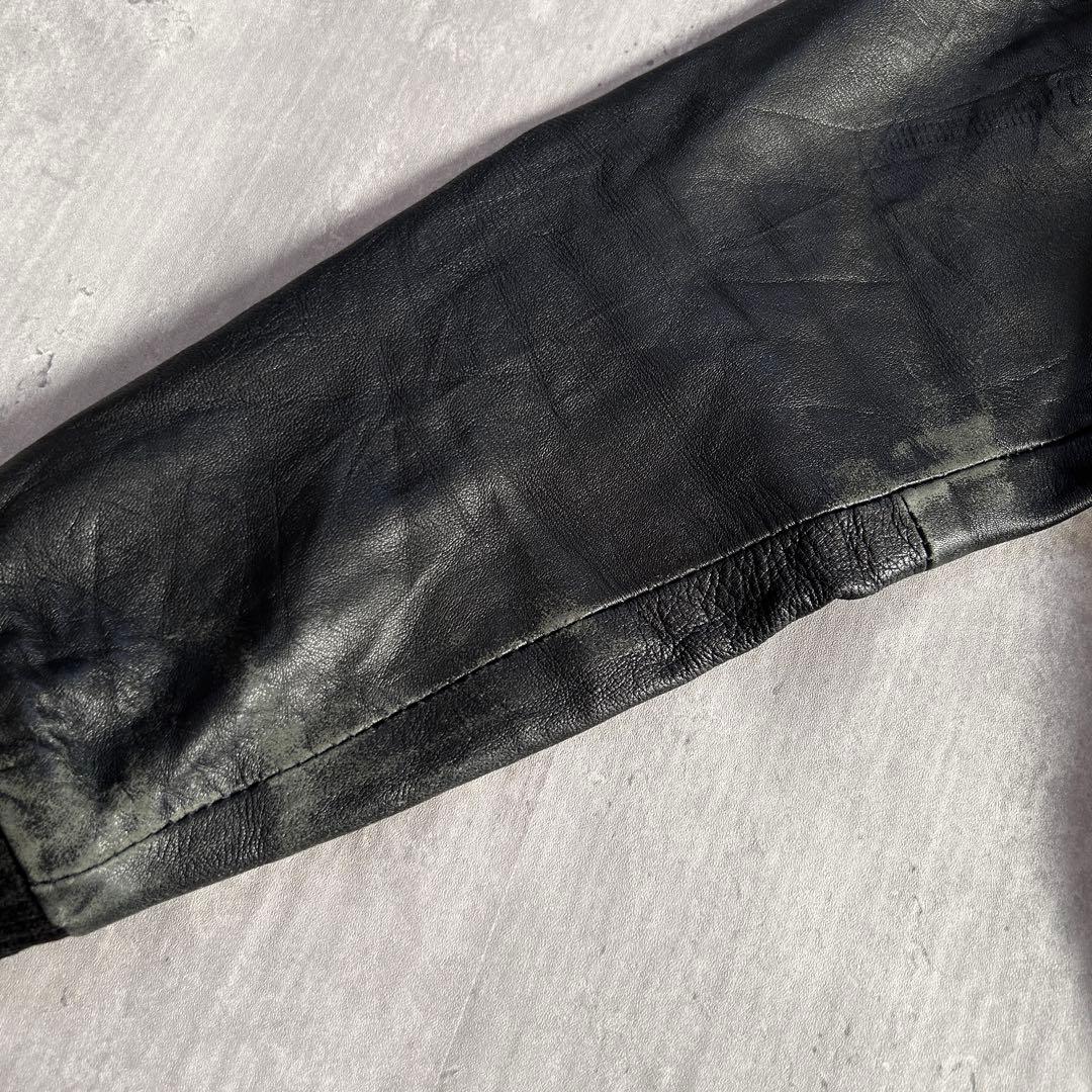 O445 Aviatrix 本革 9P ギミック レザージャケット 短丈 M 黒