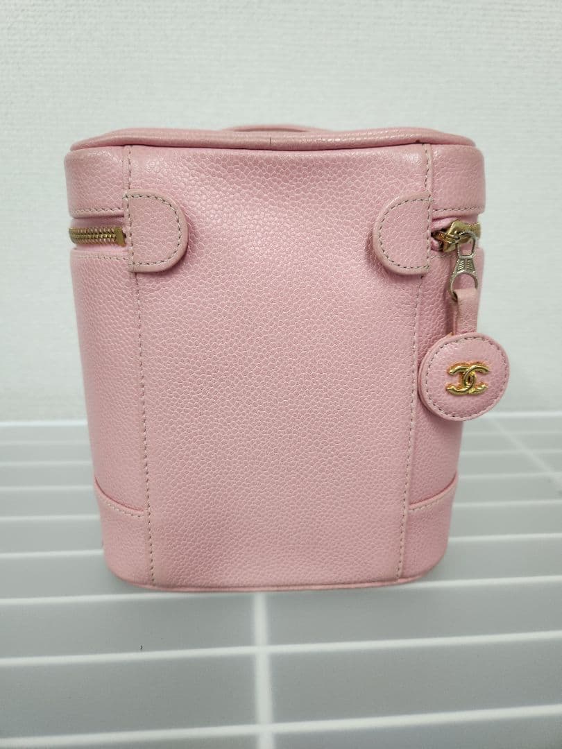 シャネル　キャビア　バニティバッグ　ピンク　コスメ　ハンド