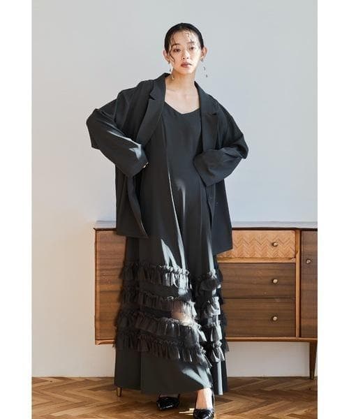 美品 niana ニアナ トランスペアレントヘムセットアップドレス М 結婚式