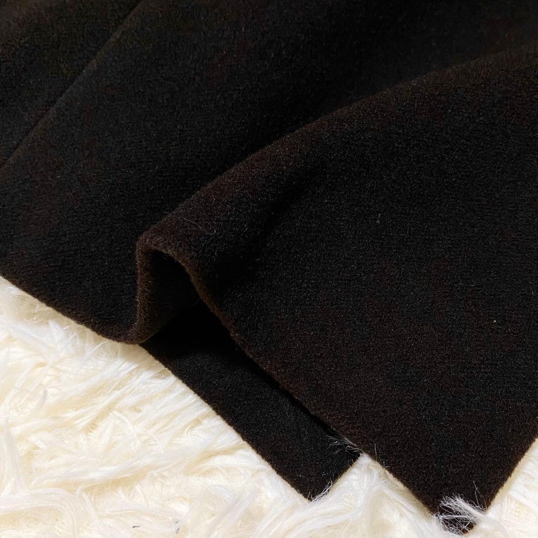 【美品】23区　ウール　ステンカラーコート　ファー付き　大きいサイズ　濃ブラウン