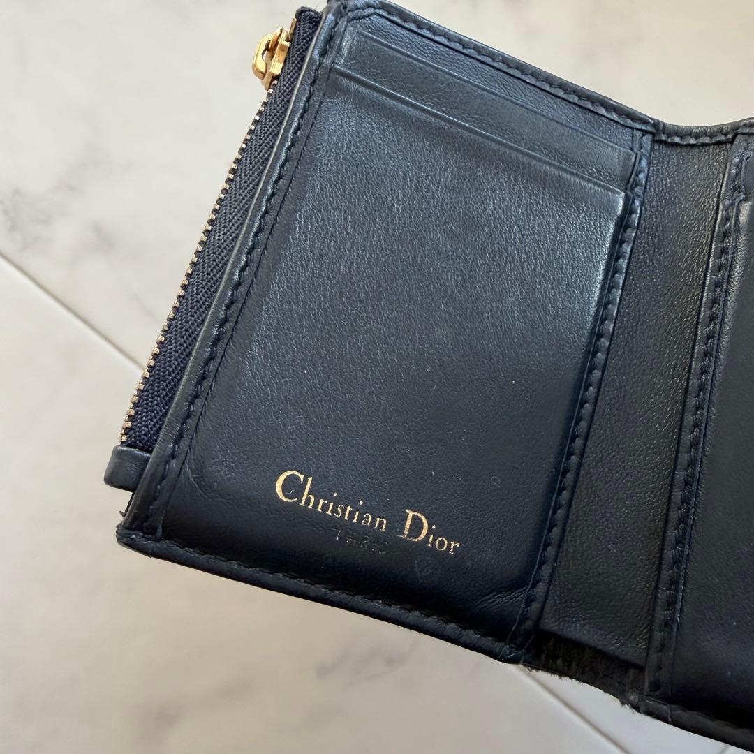 Christian Dior 三つ折り財布 トロッター サドル
