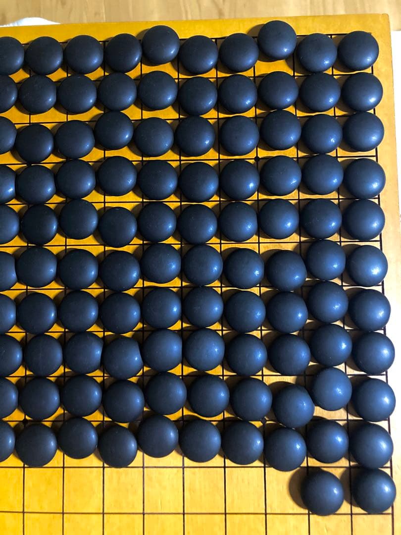 【美品】【再値下げ】　蛤碁石181個　那智黒石182個　35号　欅碁笥セット