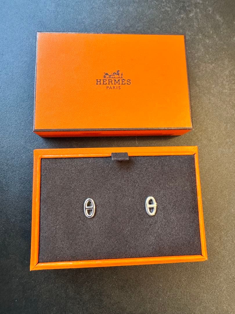 【mo】　【新品　未使用】エルメス　ピアス　シェーヌダンクル　TPM