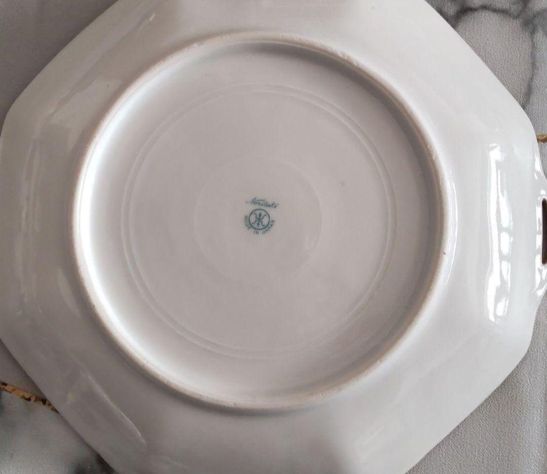 新春セール~1/31オールドノリタケ 希少 手付き八角形の薔薇の花柄皿