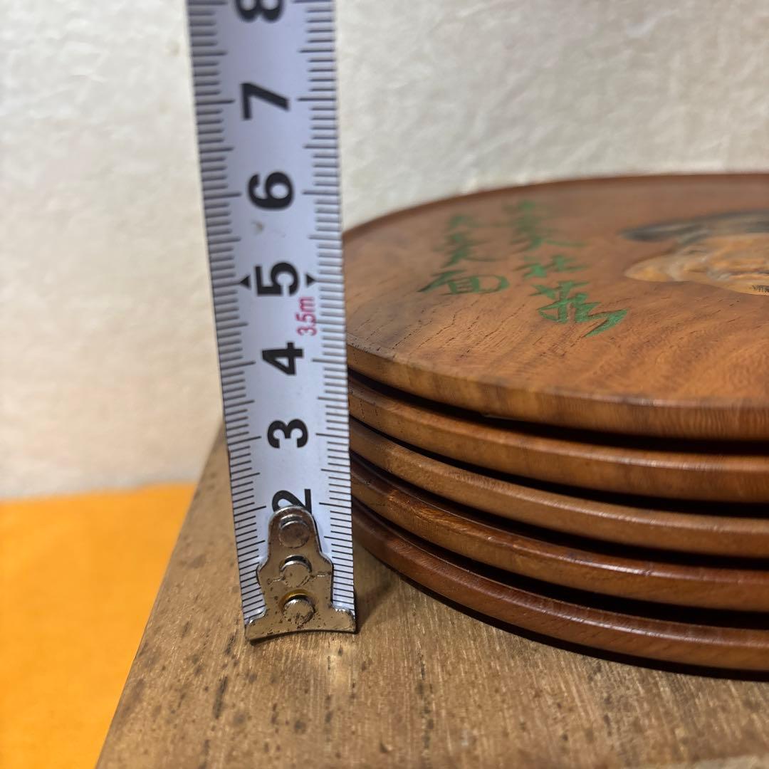 茶道具 古面図 木製 皿 5枚セット 在銘 共箱