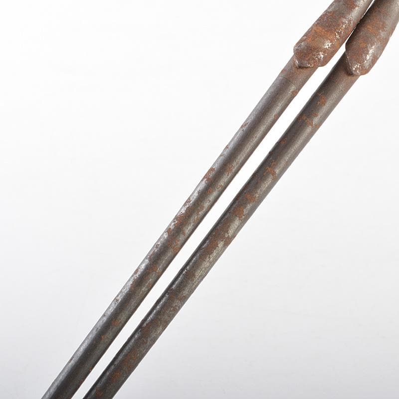 茶道具　古鉄　鶴頭火箸　時代箱付　V　R7389