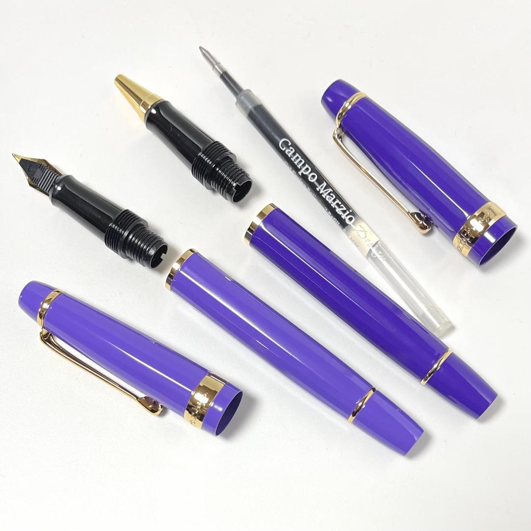 【ほぼ未使用】カンポマルツィオ OLD ELITE 万年筆 水性ボールペン 青紫