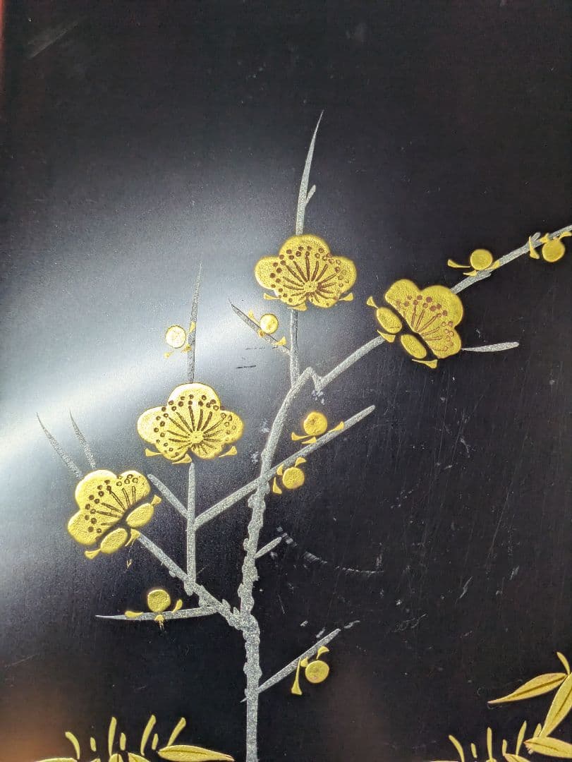 茶箱　梅笹文様　茶道具　平棗　茶せん筒　香合　骨董　光琳蒔絵　輪島塗