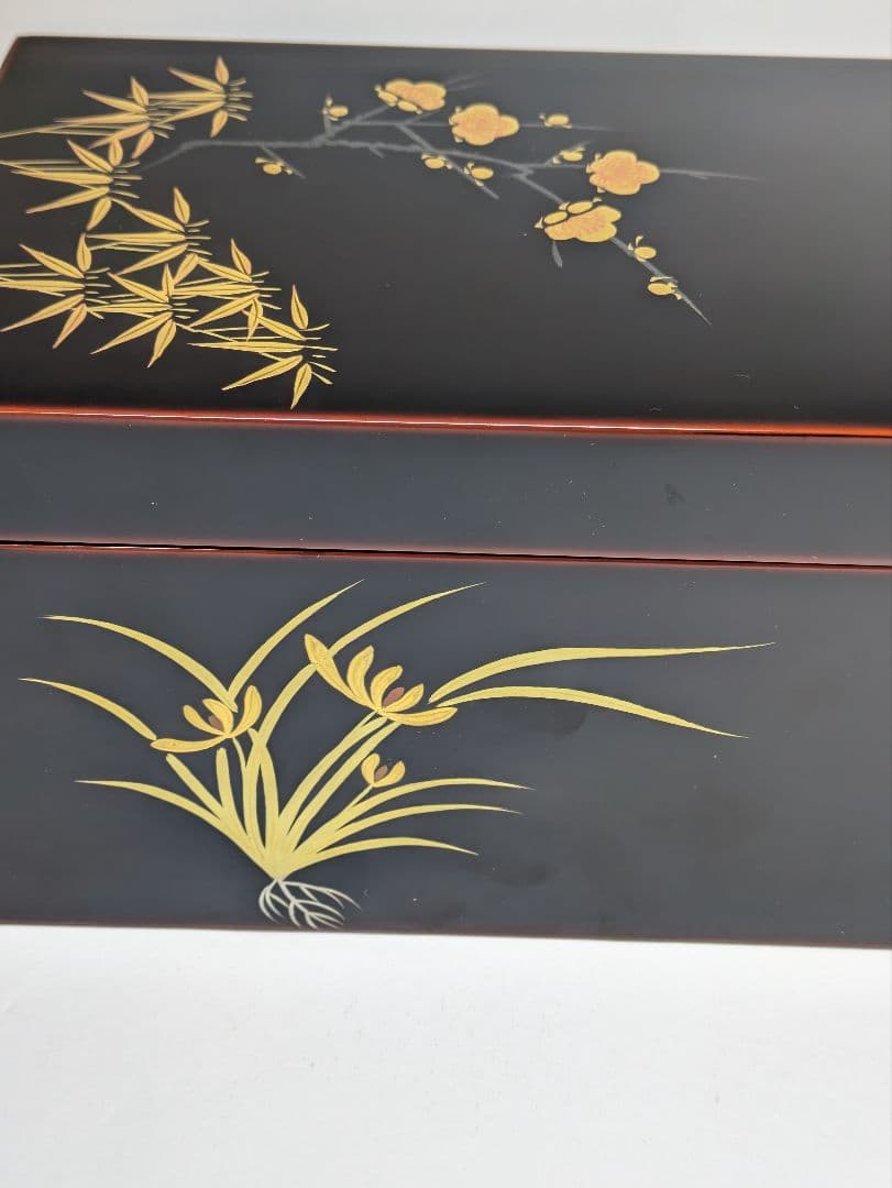 茶箱　梅笹文様　茶道具　平棗　茶せん筒　香合　骨董　光琳蒔絵　輪島塗