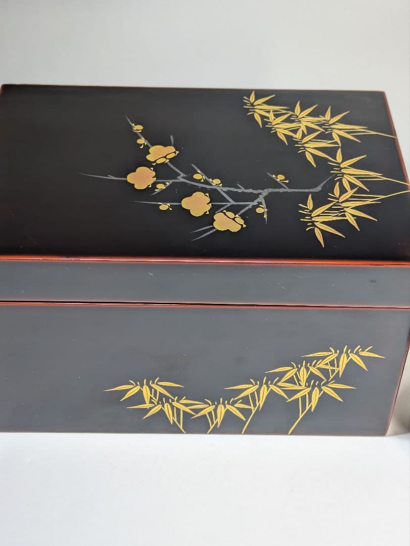 茶箱　梅笹文様　茶道具　平棗　茶せん筒　香合　骨董　光琳蒔絵　輪島塗