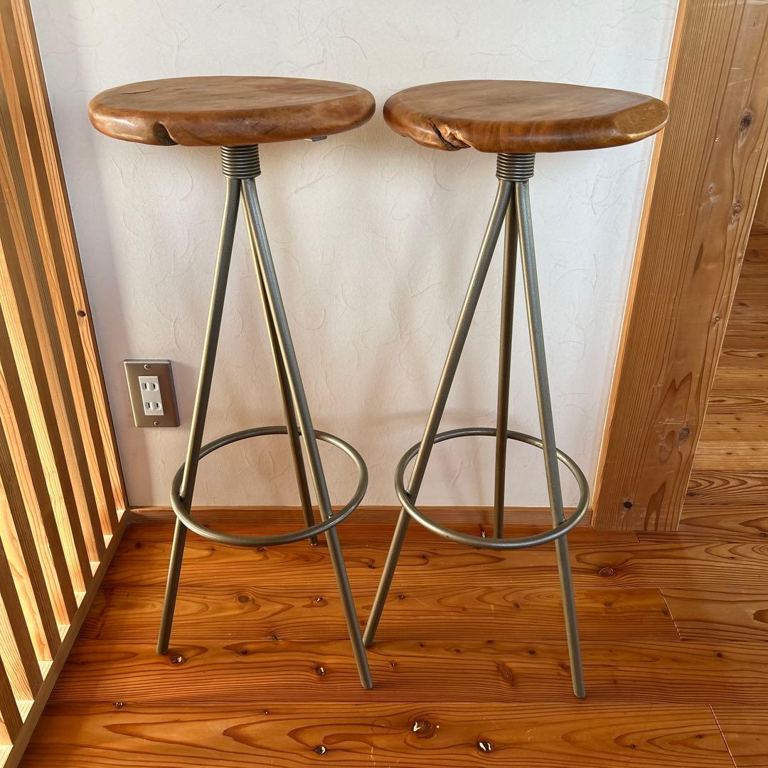 木製スツール 直径約28cm 高さ約73cm