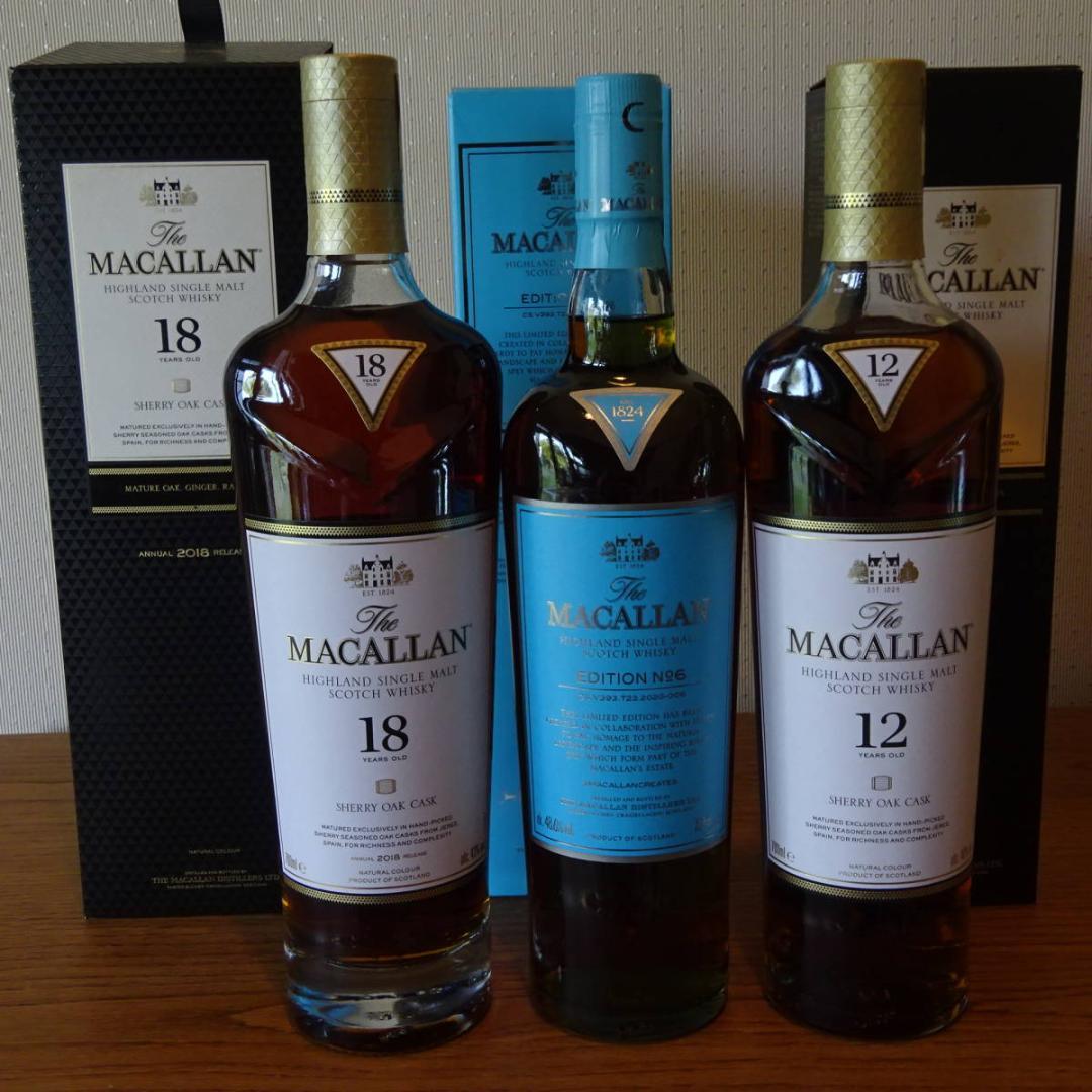 3本セット未開栓マッカラン18年12年 エディション No.6スコッチ国内正規品
