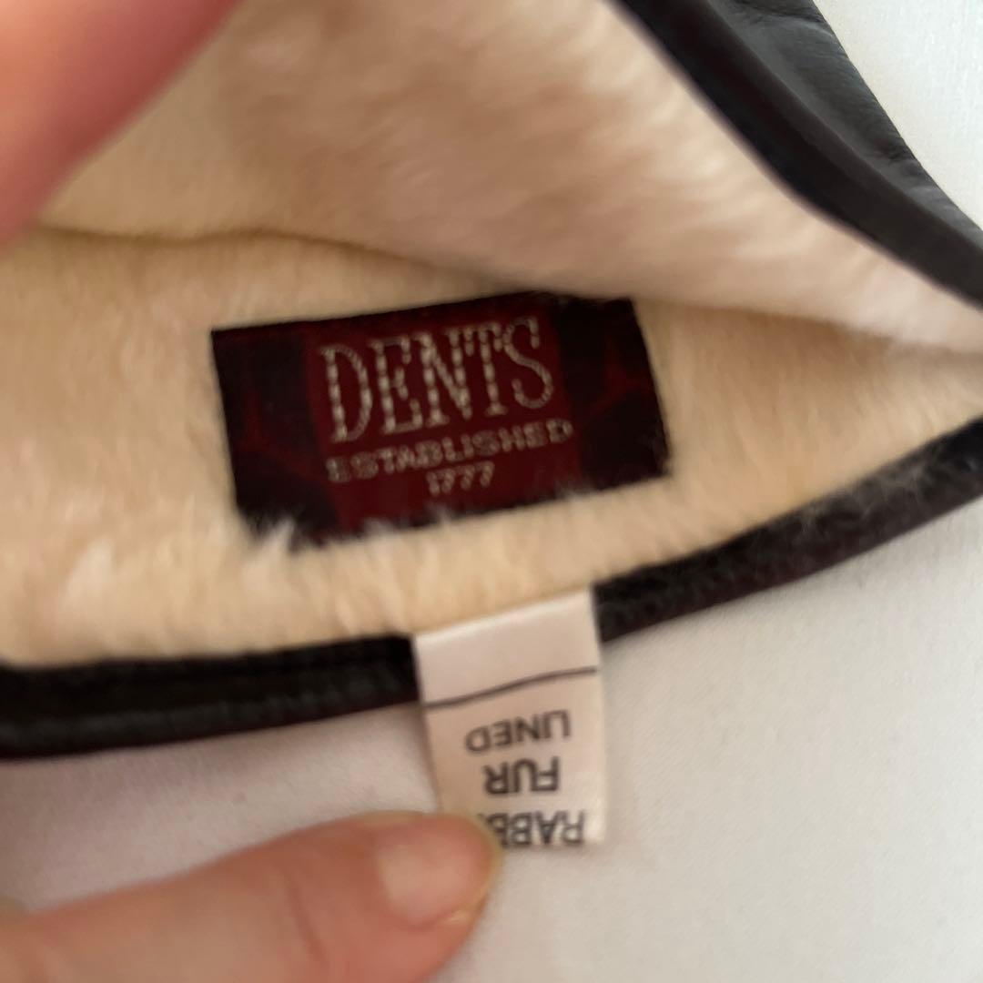 【美品】DENTS/デンツ レザーグローブ 手袋 ラビットファーライニング