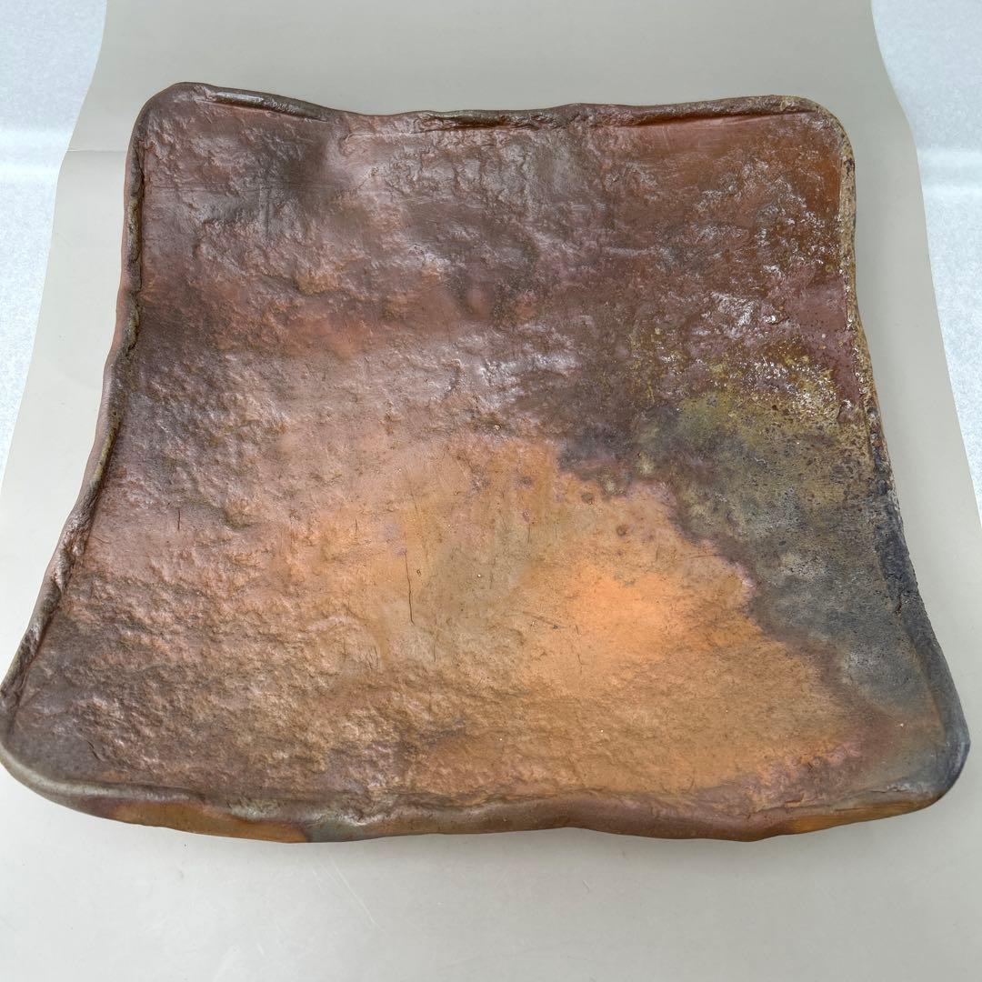 【中村 真】陶器 四角皿 木箱付きB006