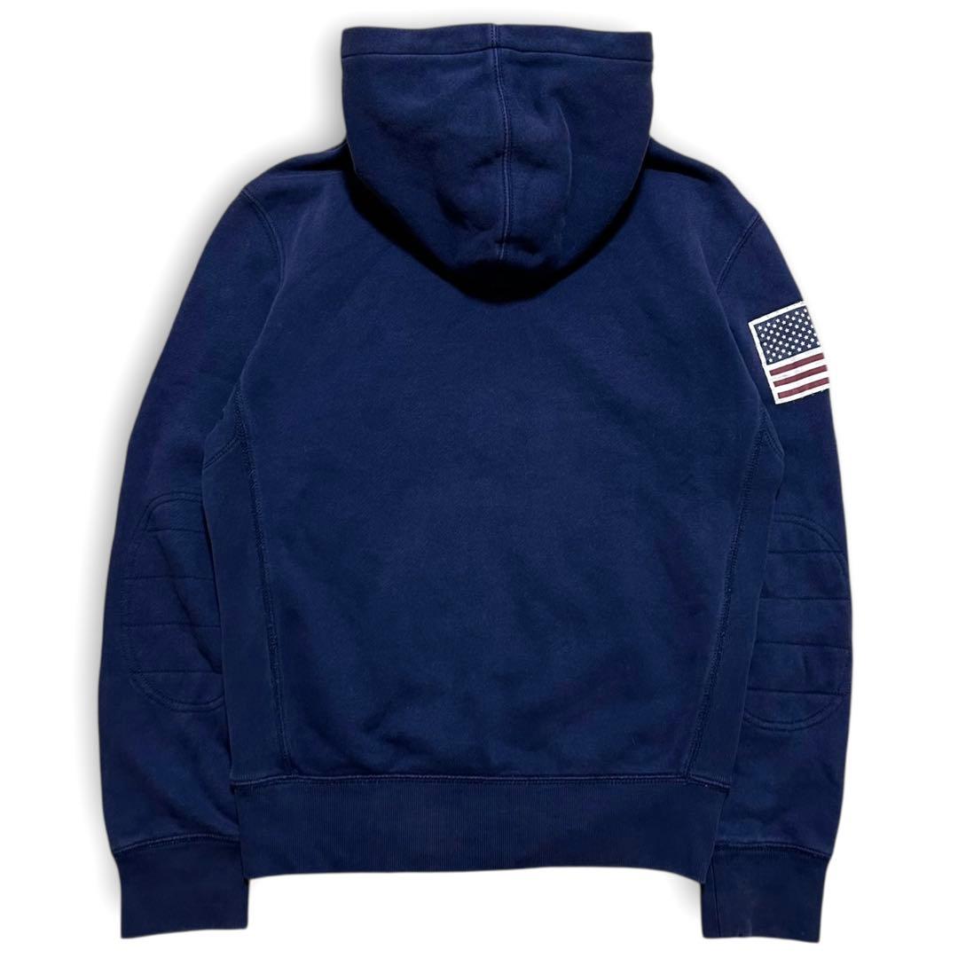 専用！90s ラルフローレン 国旗 刺繍 ビックポニー 短丈 ジップ パーカー