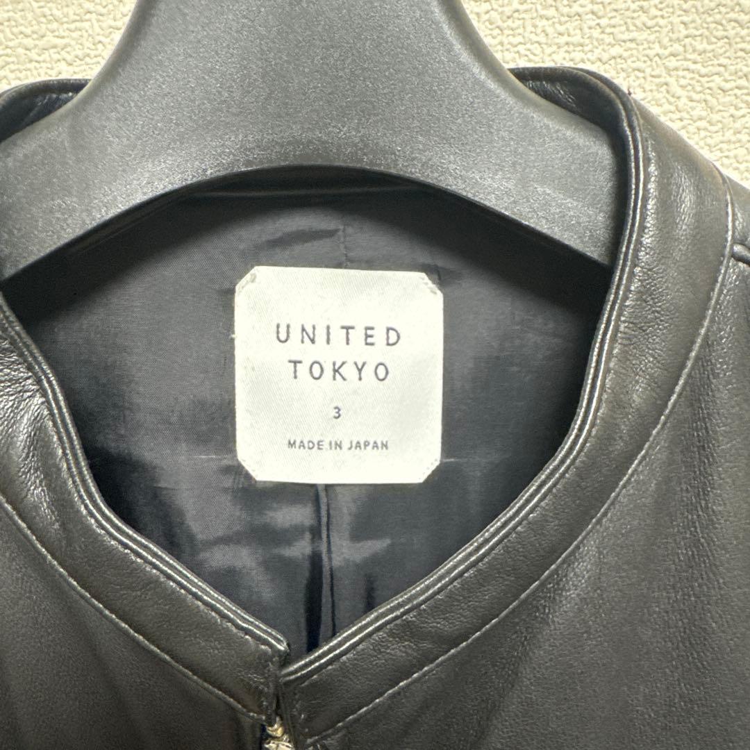 UNITED TOKYO シングルライダースジャケット 3 ブラック