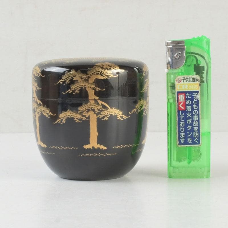 茶道具　漆匠　遠山哲山造　住吉蒔絵　利休棗　共箱　V　9716