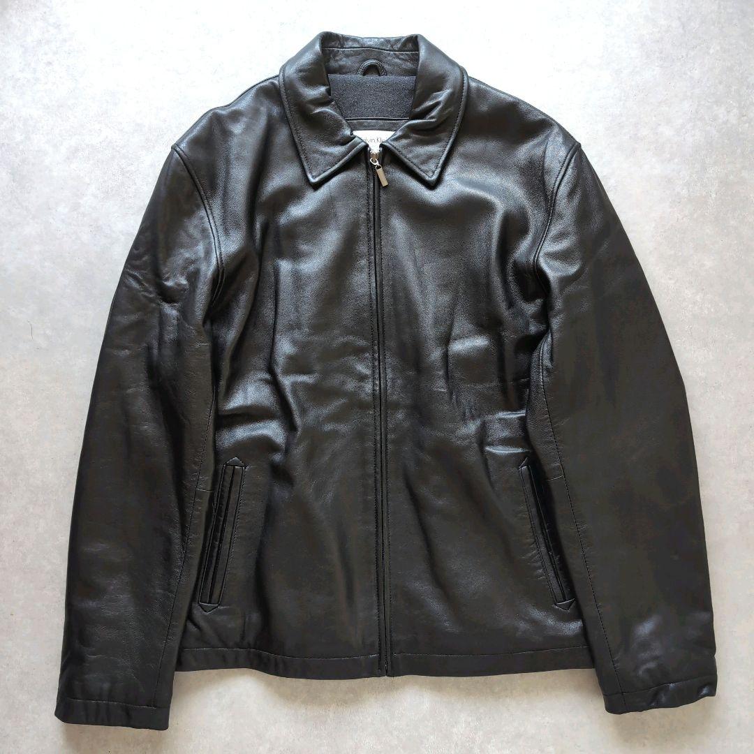 カルバンクライン リアルレザー シングルライダース ブラック Mサイズ