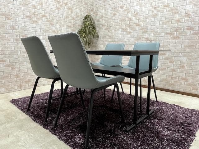 ダイニングテーブルセット　セラミック　４人掛け　WH / LBL　新品