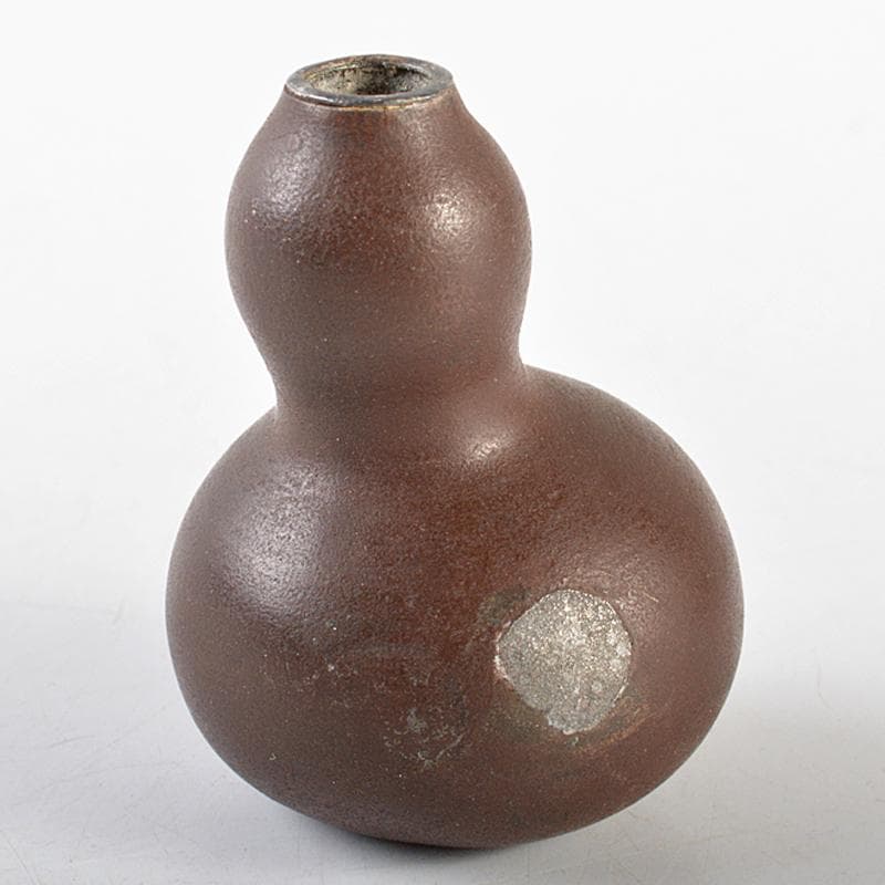 明治金工　古銅銀口　 葫蘆小瓶　線香炉　M　R5854