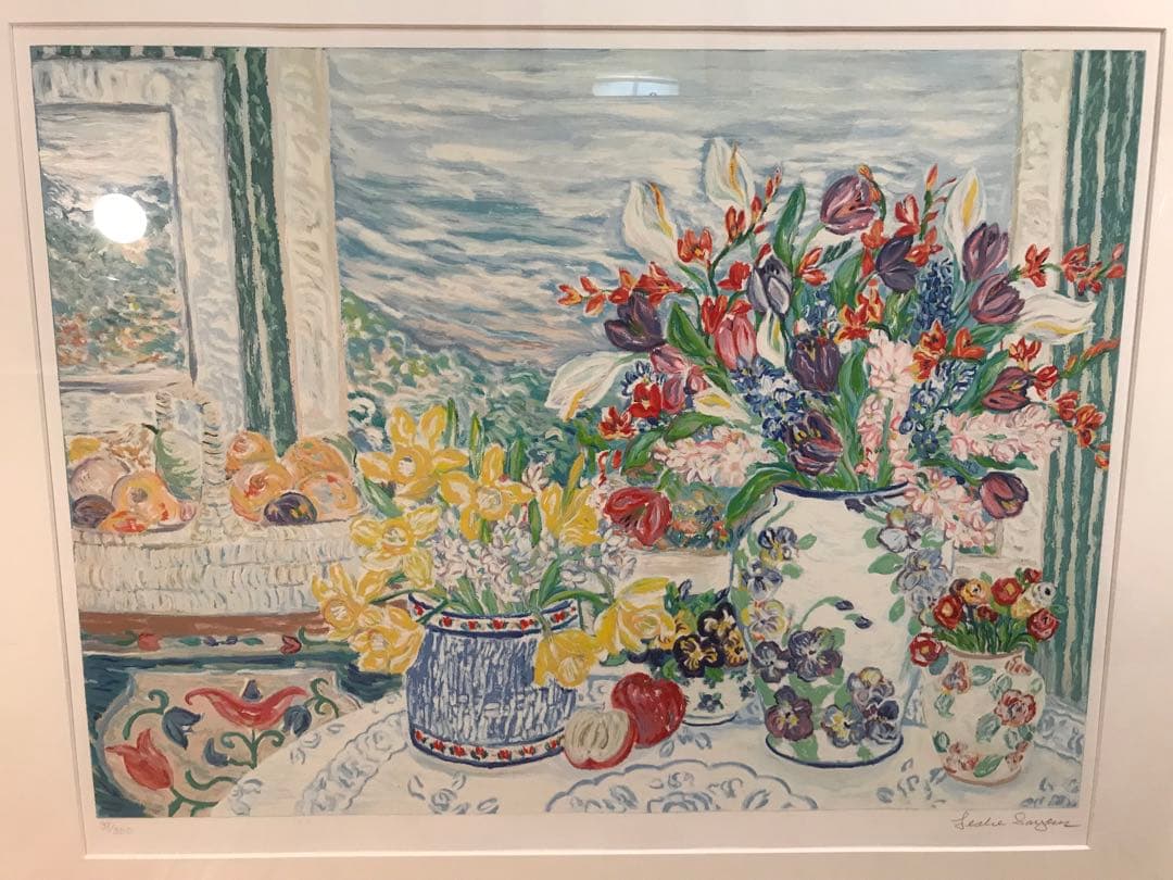 レスリーセイヤー「アップルフォーブレックファースト」シルクスクリーン直筆サイン有