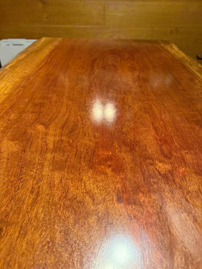 【引き取り限定】ブビンガ一枚板テーブル セット