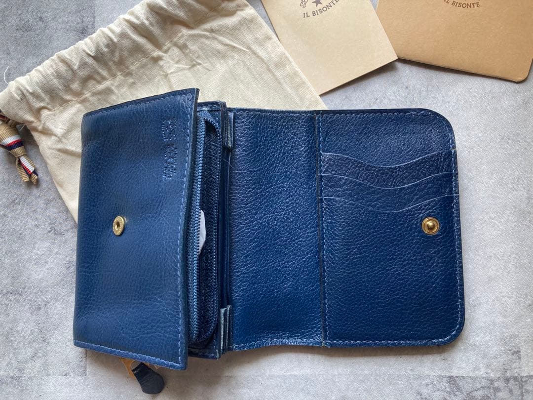新品　イルビゾンテ　折りたたみ財布　ネイビー