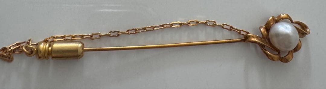 あこや真珠　パール　k18 ピン ブローチ