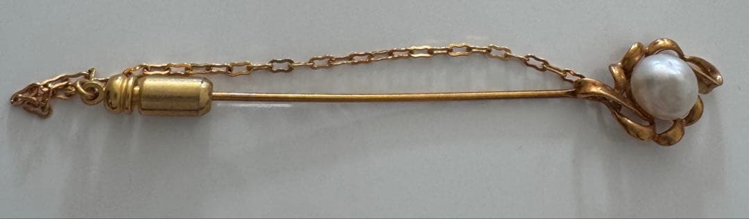 あこや真珠　パール　k18 ピン ブローチ