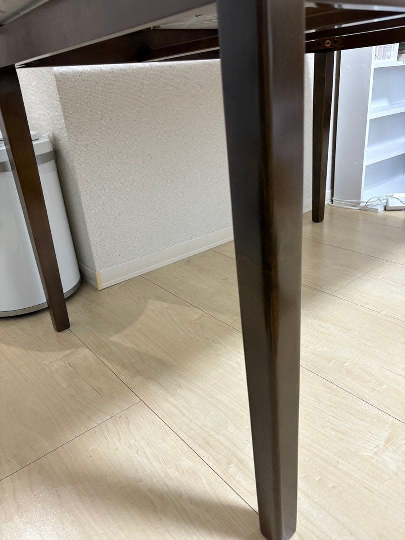 【U】伸長式ダイニングテーブル 80センチ 120センチ 大理石調