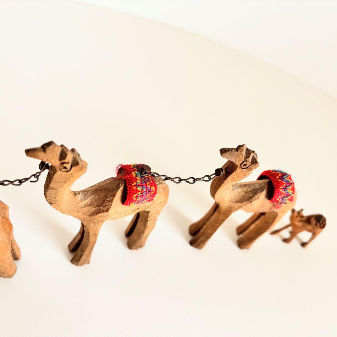 木製ラクダ（キャメル）彫刻セット