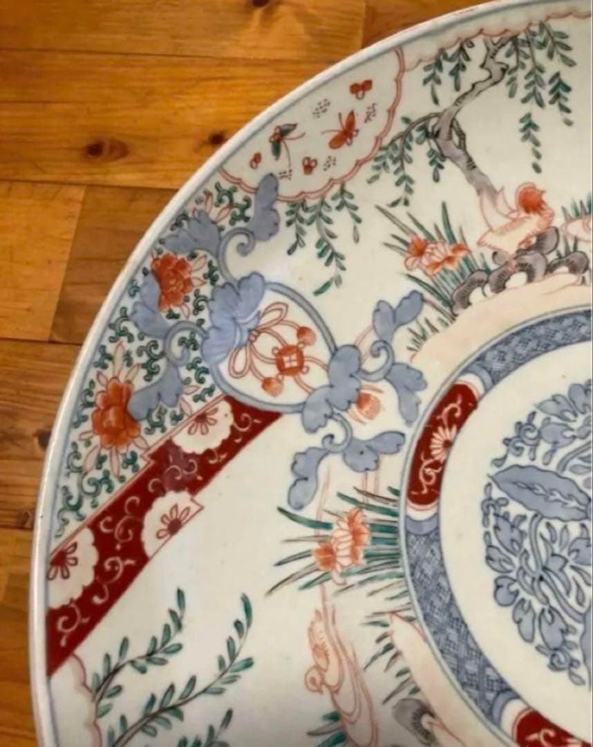 古伊万里 赤絵 大皿 【希少】骨董 アンティーク コレクション 古美術