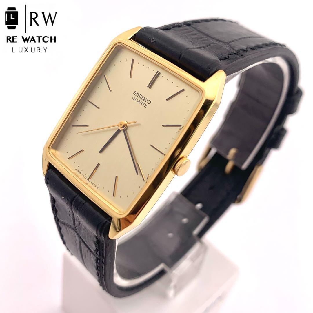 7-3691 SEIKO 7431-5210 クォーツ 腕時計 ゴールド/ブラッ