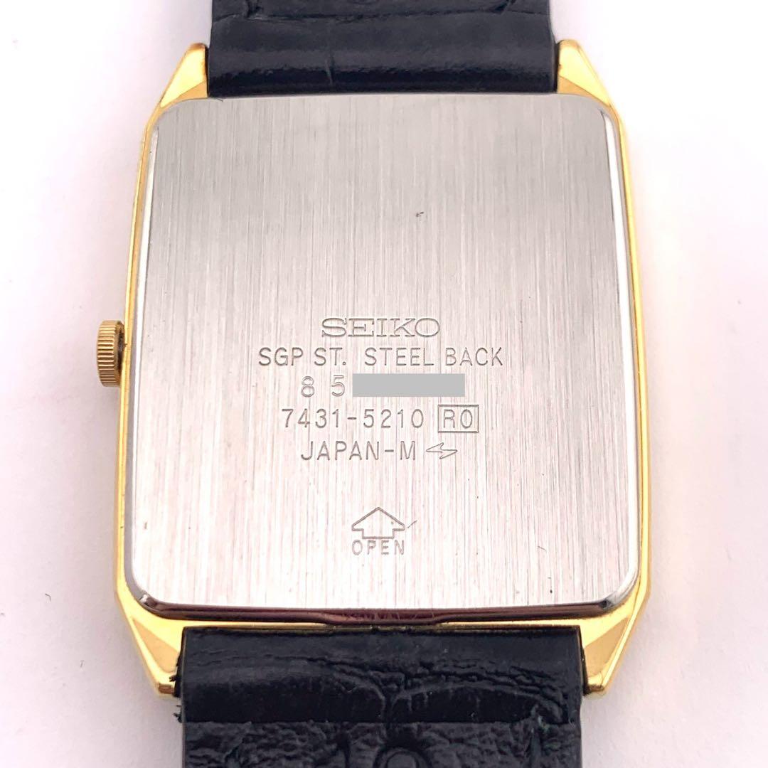 7-3691 SEIKO 7431-5210 クォーツ 腕時計 ゴールド/ブラッ