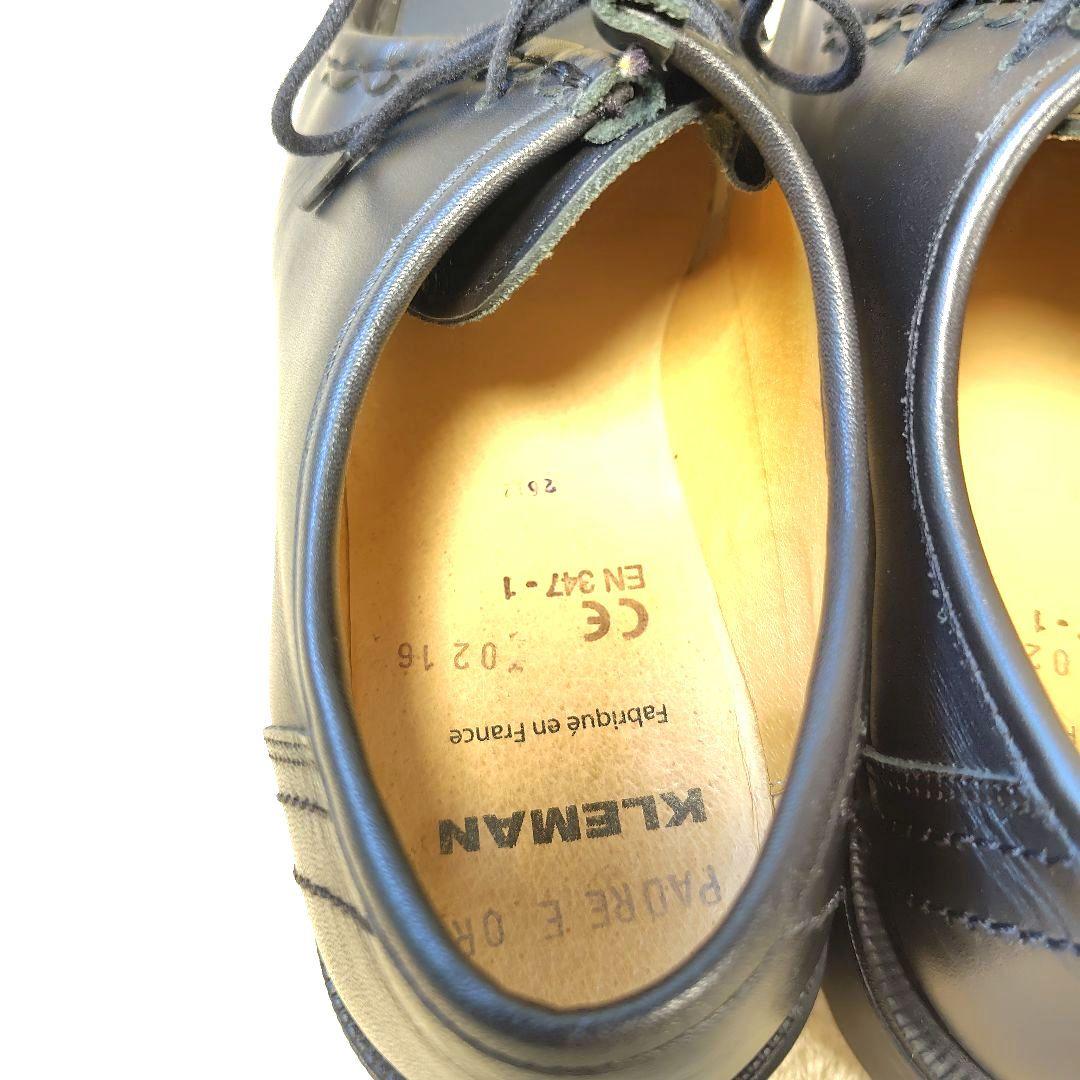 極美品 クレマン パドロール チロリアンシューズ モカシン ブラック 40 革靴